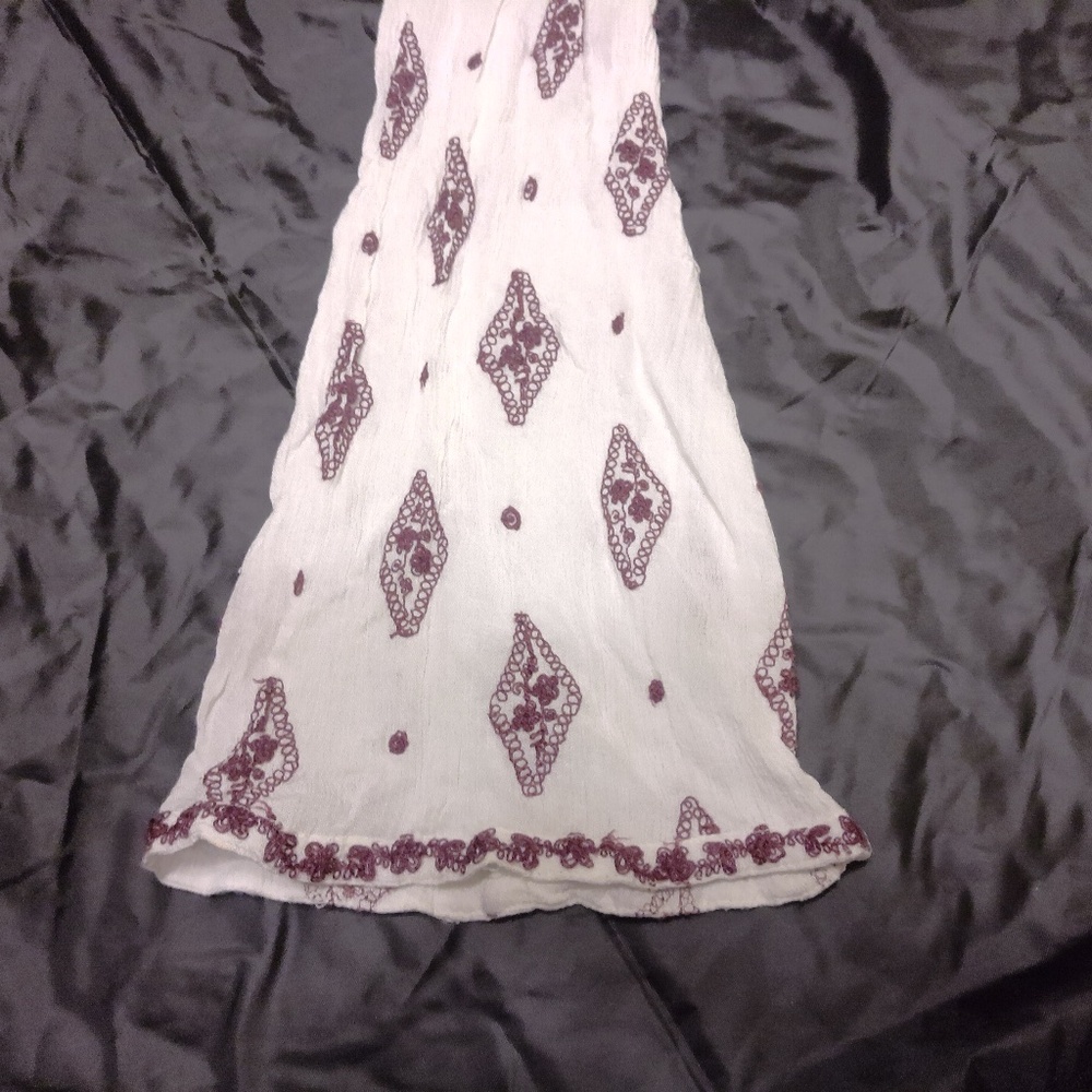 NWOT Free People Embroidery Bohemian V-Neck,Bell Sleeve,Brown & White Top Sz S - Picture 7 of 9